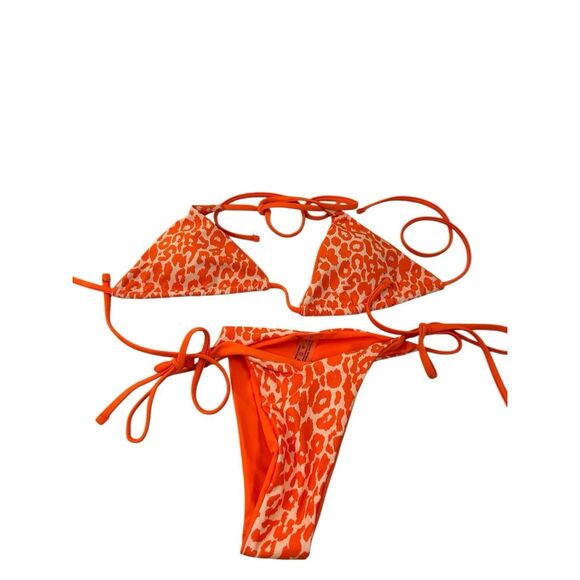 SHEIN bikini small orange white animal print - Picture 1 of 5
